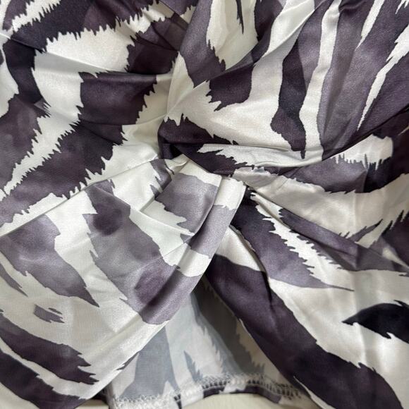 Misguided Tall Knot Front Zebra Print Crop Top Size 10 New - Picture 6 of 7